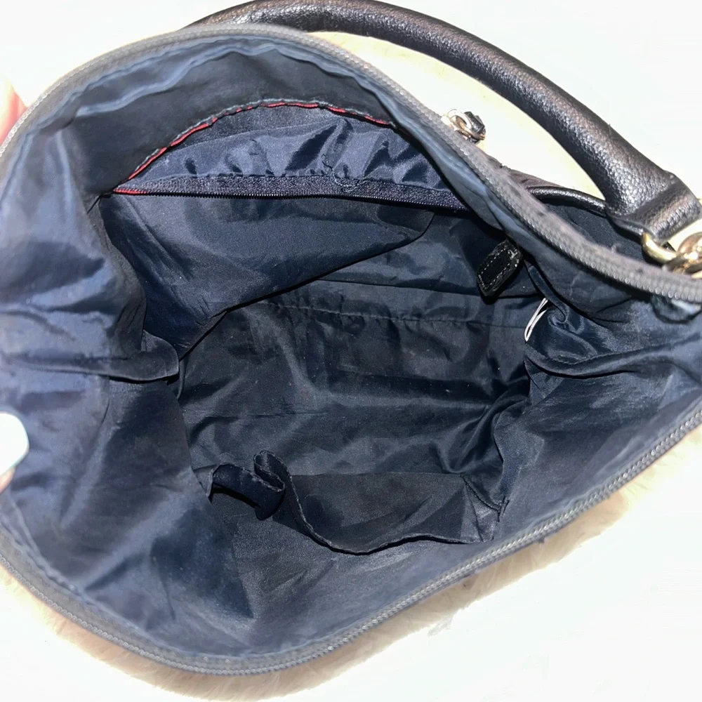 Tommy Hilfiger Black Signature hobo bag purse tote